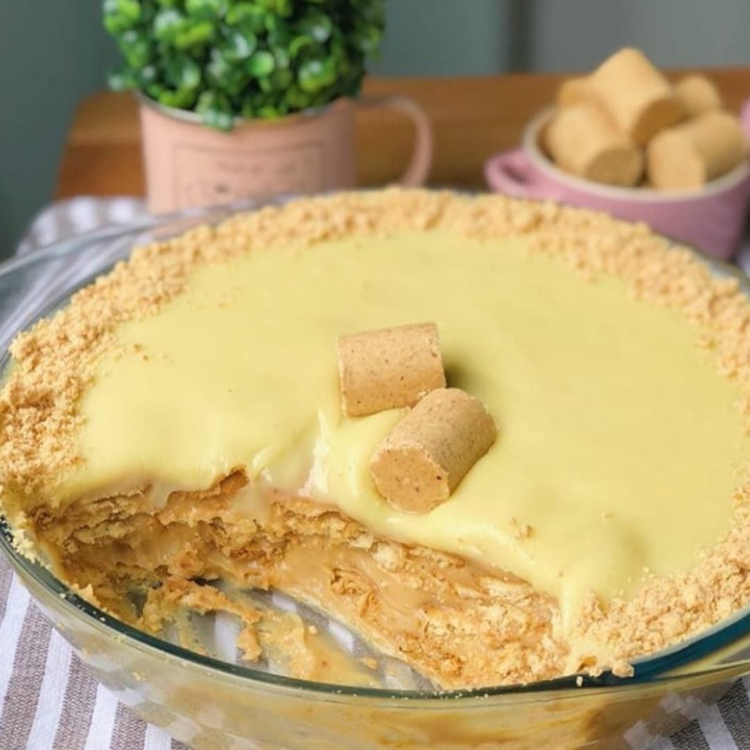 Pavê de paçoquinha com chocolate branco