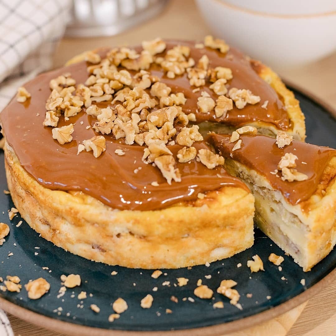 Torta Seca de Banana com Doce de leite