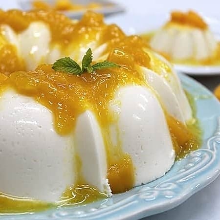 Flan de iogurte com iogurte com manga zero açúcar