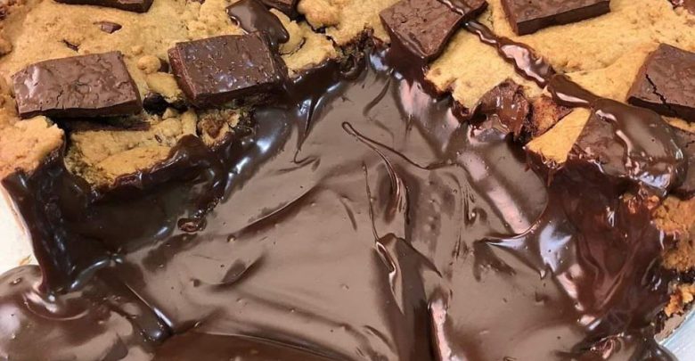 Torta Cookie recheada com Brigadeiro de Colher