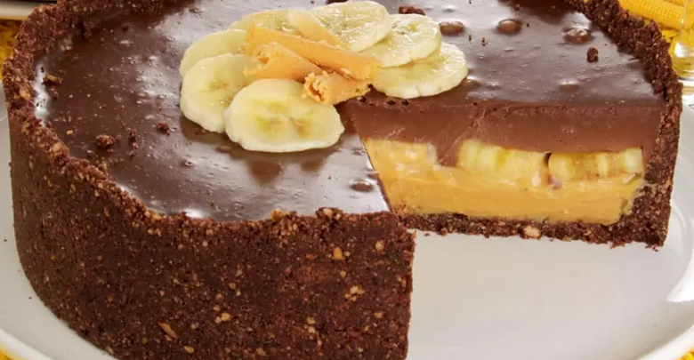 Torta de Banana com Doce de Leite e Chocolate