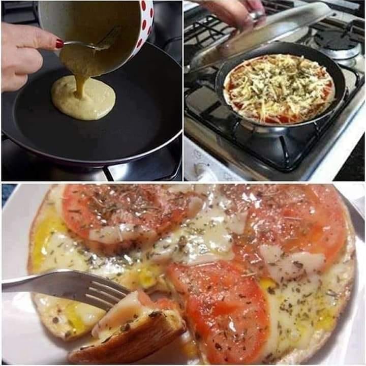 Pizza de Frigideira com Massa Caseira