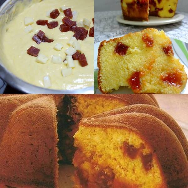 Bolo de Fubá com Goiabada