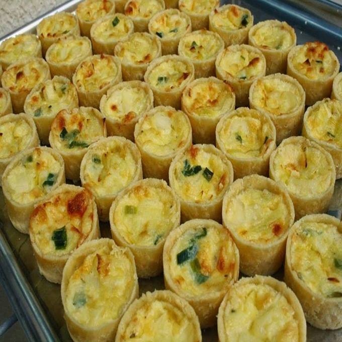 Mini quiche de alho-poró